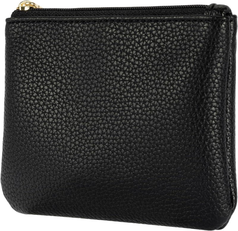 Chelmon PU Leather Coin Purse Pouch Change Holder Small With Zipper for Men Women 2 PCS Set (Black&Black) - Image 2